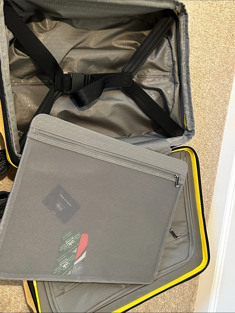 NEW! Porsche Design Signal Yellow Hard Shell Carry On with Front Sleeve